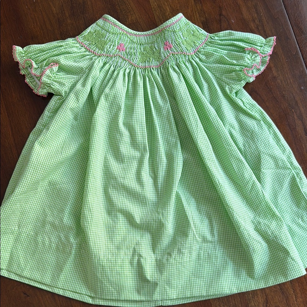 Green Gingham Kids Dress